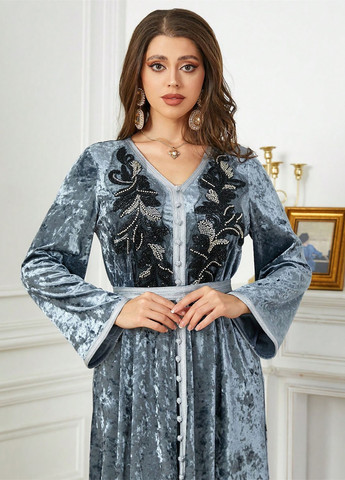 Сіра кежуал, вечірня сукня SHEIN однотонна