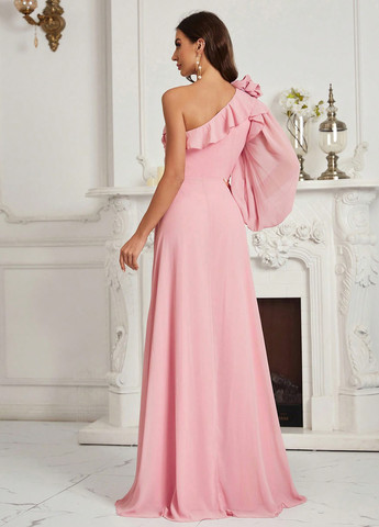 Світло-рожева святковий, вечірня сукня а-силует SHEIN однотонна