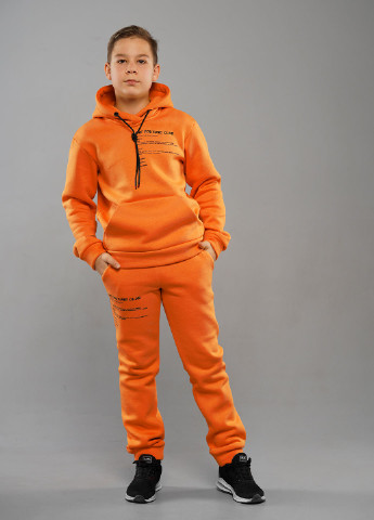 Оранжевый зимний зимний спортивный костюм трехнитка с начесом брючный Tiaren Лео