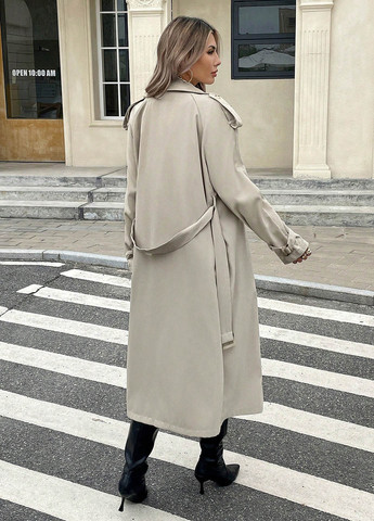 Плащ SHEIN тренчкот на гудзиках демісезон (366268536)