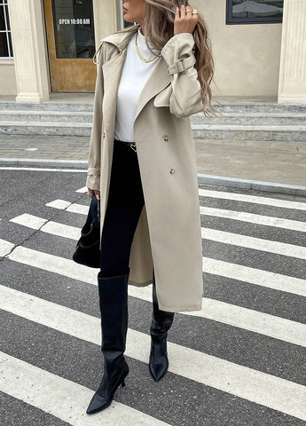 Плащ SHEIN тренчкот на гудзиках демісезон (366268536)