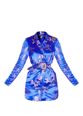 Синя кежуал плаття, сукня PrettyLittleThing однотонна