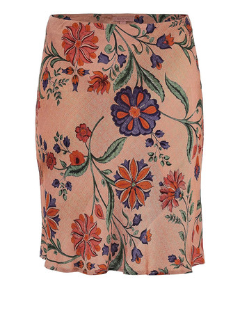 Розово-коричневая кэжуал цветочной расцветки юбка Guess