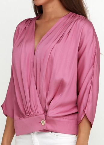 Розовая летняя блуза на запах Uterque