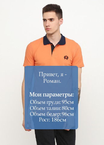 Оранжевая футболка-поло для мужчин West Wint однотонная