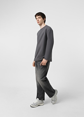 Лонгслів Promin однотонний темно-сірий кежуали бавовна