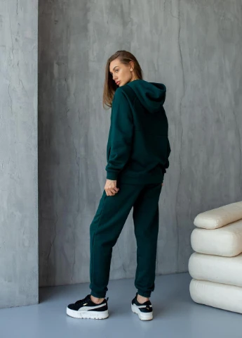 Женский спортивный костюм на флисе УКРАИНА не кошлатится XS S M L XL (42 44 46 48 50) теплый зимний ИЗУМРУДНЫЙ No Brand (254565553)