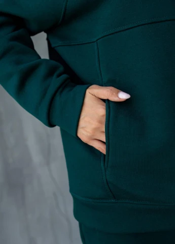 Женский спортивный костюм на флисе УКРАИНА не кошлатится XS S M L XL (42 44 46 48 50) теплый зимний ИЗУМРУДНЫЙ No Brand (254565553)