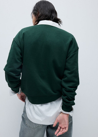 Зелений світшот H&M однотонний вишивка (358926395)