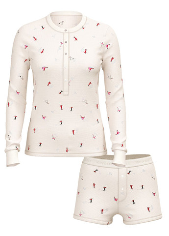 Молочная всесезон пижама (лонгслив, шорты) лонгслив + шорты Victoria's Secret