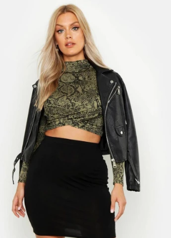 Черная кэжуал однотонная юбка Boohoo