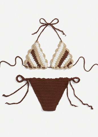 Комбинированный летний купальник (лиф, трусики) бикини, раздельный SHEIN