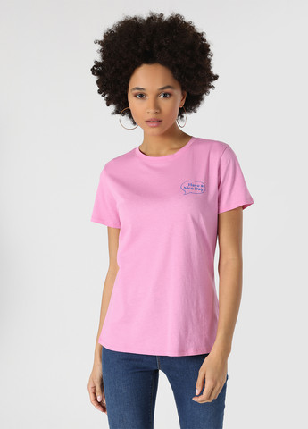 Розовая летняя футболка Colin's