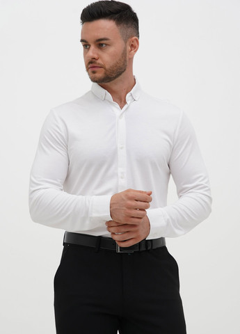 Белая классическая рубашка однотонная Trend Collection