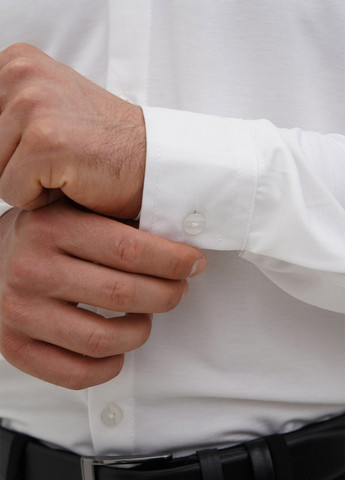 Белая классическая рубашка однотонная Trend Collection