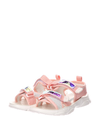 Женские кэжуал сандалии Clibee светло-розового цвета на липучке с белой подошвой