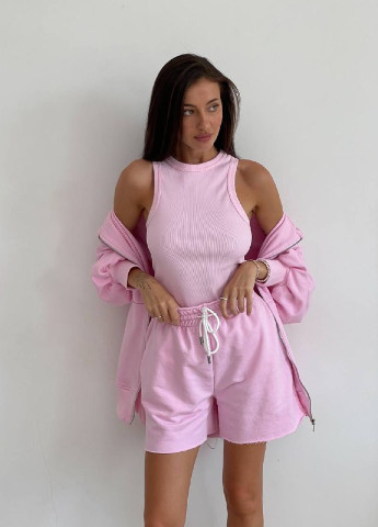 Спортивный костюм Тройка(кофта на змейке с капюшоном, прямые шорты и майка) ZF inspire (253969231)