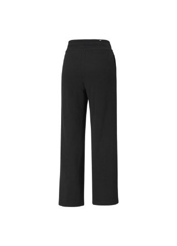 Черные демисезонные штаны essentials embroidered women's wide pants Puma