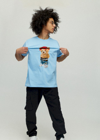 Блакитна футболка чоловіча YAPPI