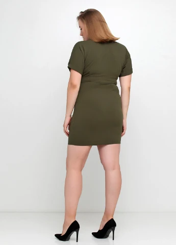 Оливковое (хаки) кэжуал платье Boohoo однотонное