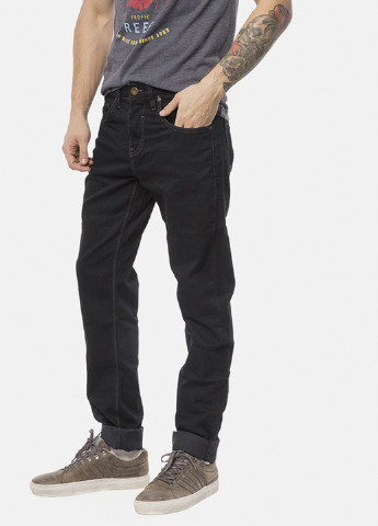 Джинси MR 520 середня талія однотонні чорні джинсові