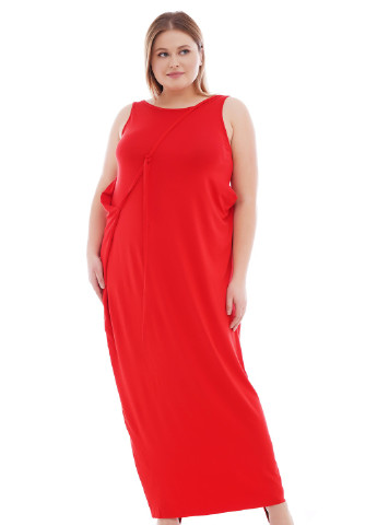 Серебряное кэжуал платье трансформер для полных длинное в пол красного цвета без рукавов платье-трансформер AURA однотонное