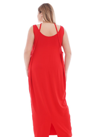 Серебряное кэжуал платье трансформер для полных длинное в пол красного цвета без рукавов платье-трансформер AURA однотонное