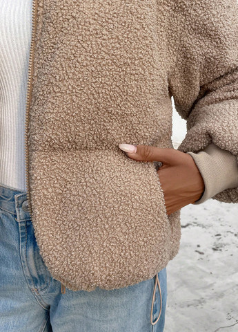 Темно-бежевая демисезонная куртка SHEIN