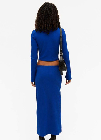 Синяя кэжуал однотонная юбка Monki