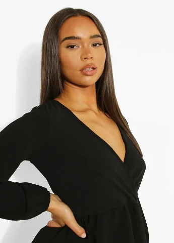 Чорна кежуал плаття для вагітних Boohoo однотонна
