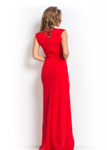 Червона вечірня сукня футляр First Woman однотонна