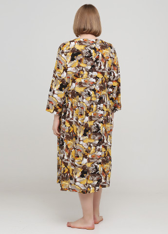Коричневое домашнее платье оверсайз Juliet deluxe с абстрактным узором