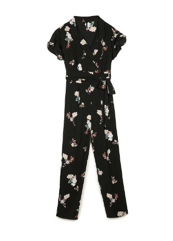 Комбинезон Stradivarius комбинезон-брюки цветочный тёмно-синий кэжуал