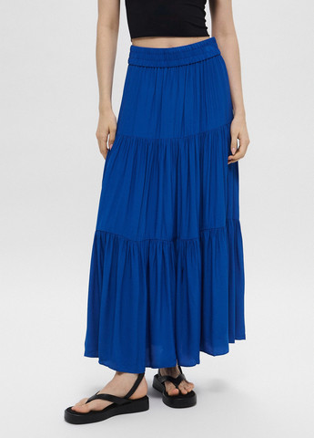 Синяя кэжуал однотонная юбка H&M