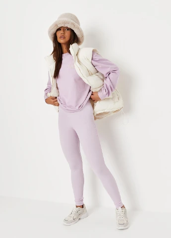 Сиреневый свитшот Missguided однотонный вышивка (260378030)