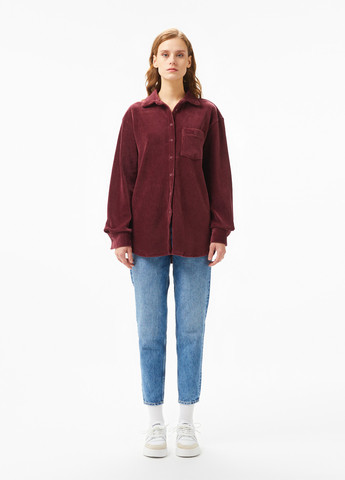 Вишневая кэжуал рубашка однотонная Lacoste