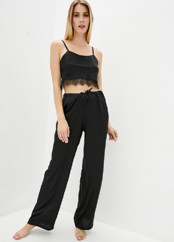 Черная всесезон пижама (топ, брюки) топ + брюки Kari Shop Atelier