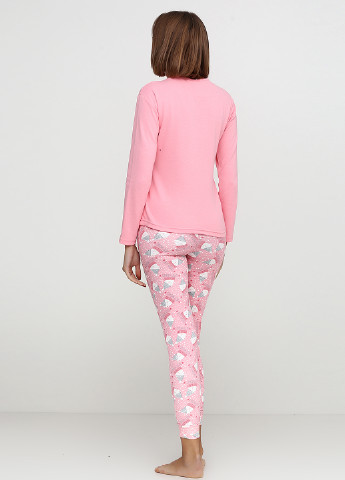 Светло-розовый демисезонный комплект утепленный (лонгслив, брюки) Fawn Pijama