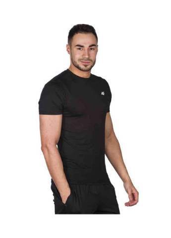 Чорна футболка чоловіча для тренувань чорна (h4l17-tsmf002-60) 4F