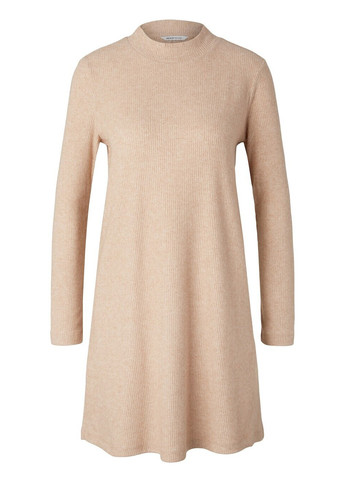 Бежевое кэжуал платье Tom Tailor однотонное