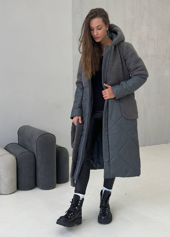 Темно-сіра зимня куртка No Brand