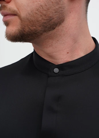 Черная вечерний, кэжуал рубашка однотонная Trend Collection