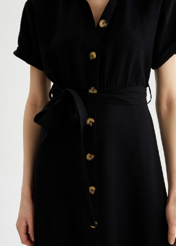 Черное кэжуал платье рубашка DeFacto