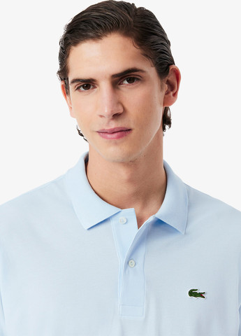 Голубой футболка-поло для мужчин Lacoste однотонная