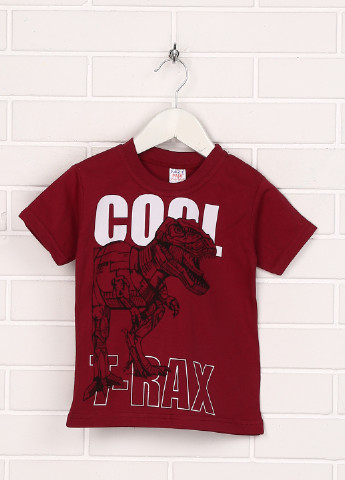 Бордовая летняя футболка Babexi
