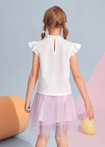 Белая однотонная блузка SHEIN летняя