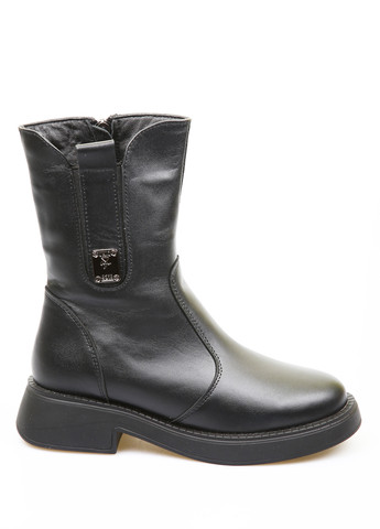 Черные зимние полусапоги No Brand