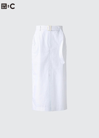 Белая кэжуал в полоску юбка Uniqlo карандаш