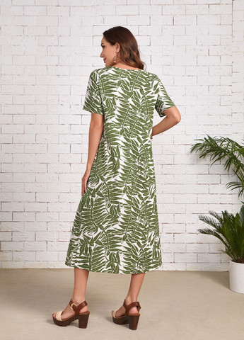 Оливкова кежуал сукня а-силует SHEIN з малюнком