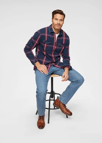Темно-синяя кэжуал рубашка в клетку Wrangler